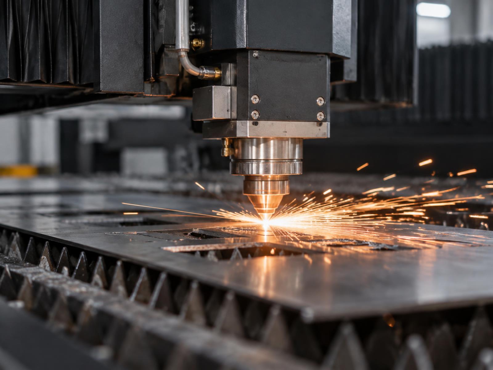 Fiber laser cutting head cutting sheet metal